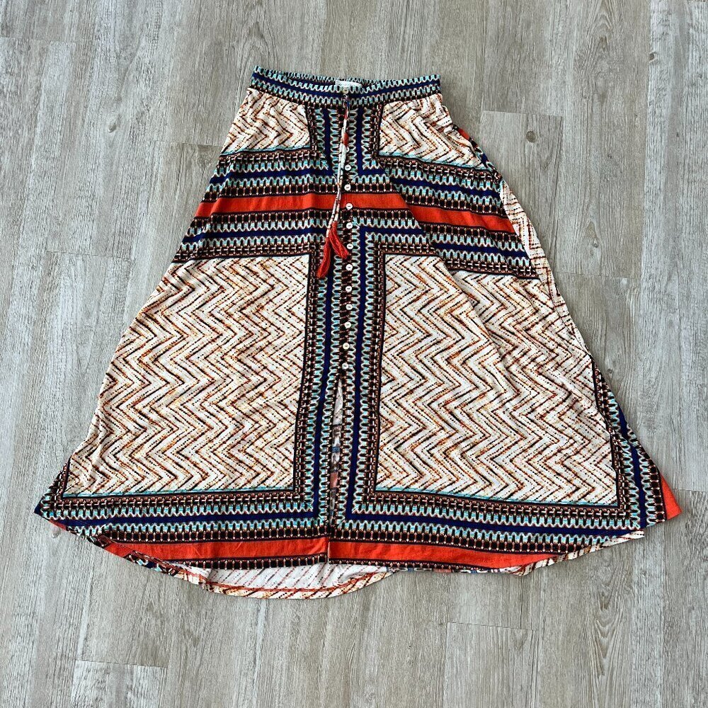 Womens John Paul Richard Multicolor Printed Maxi Skirt - S